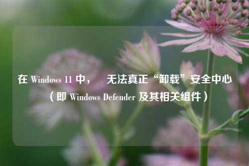 在 Windows 11 中，‌无法真正“卸载”安全中心（即 Windows Defender 及其相关组件）
